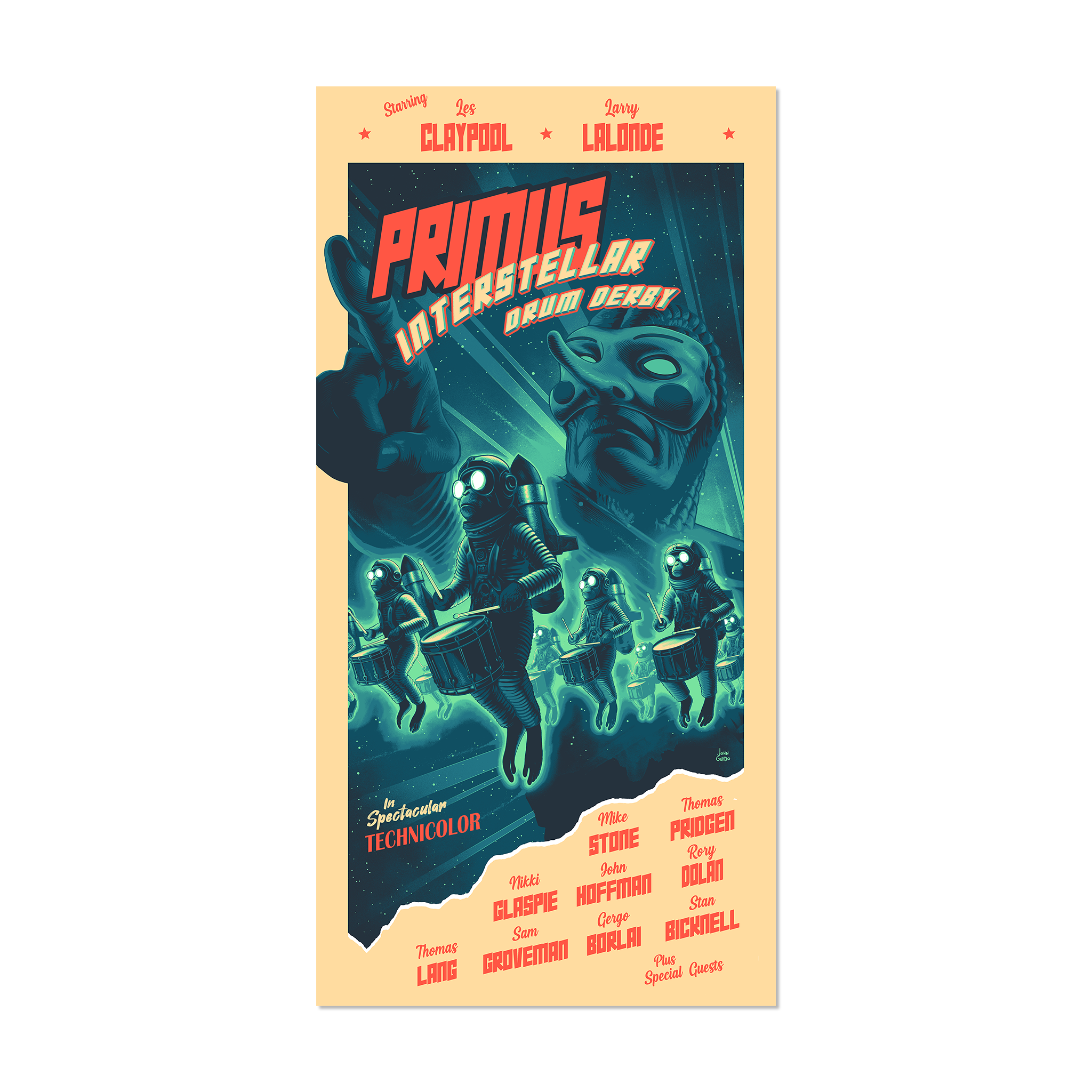 Primus – Interstellar Drum Derby Poster by John Guydo
