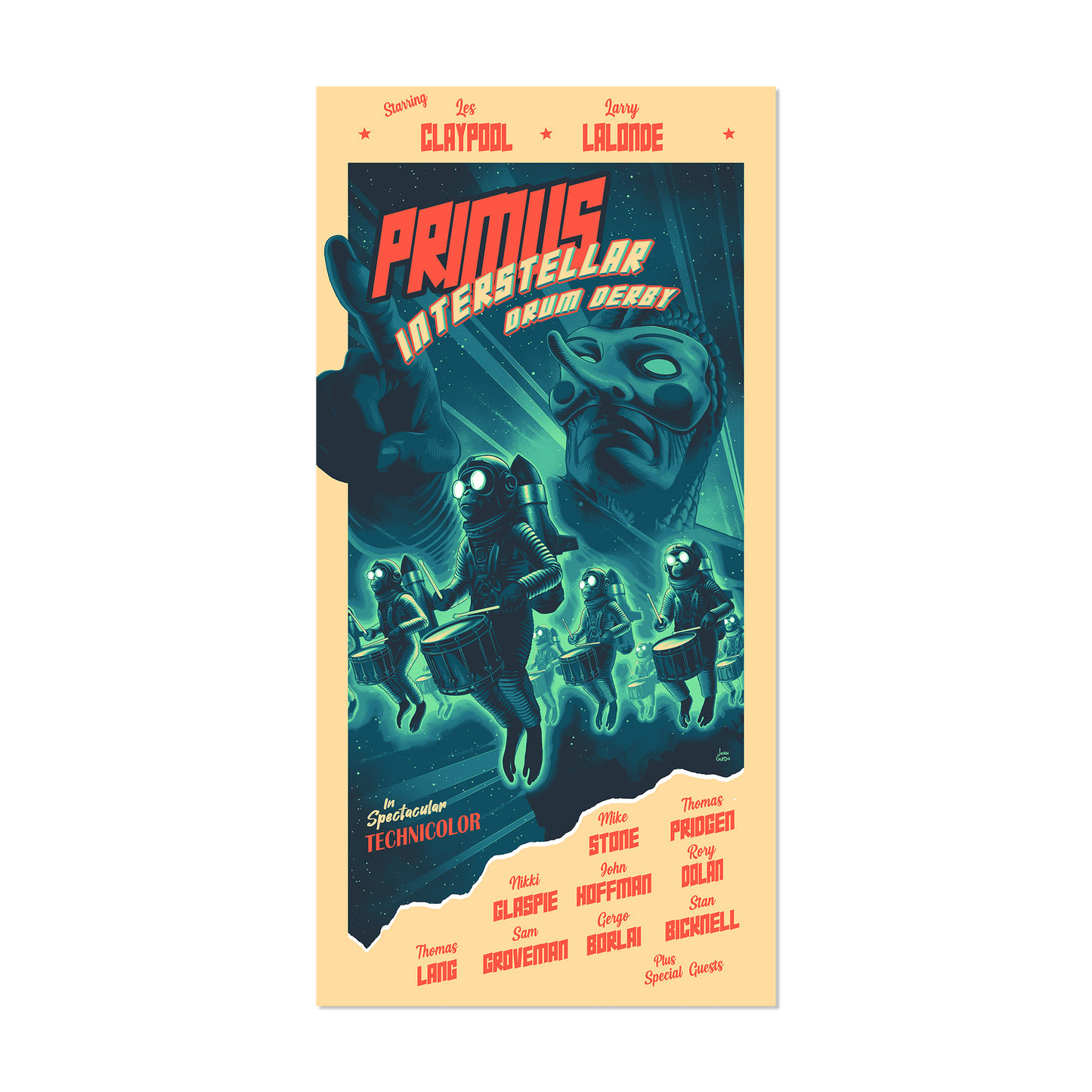Primus – Interstellar Drum Derby Poster by John Guydo